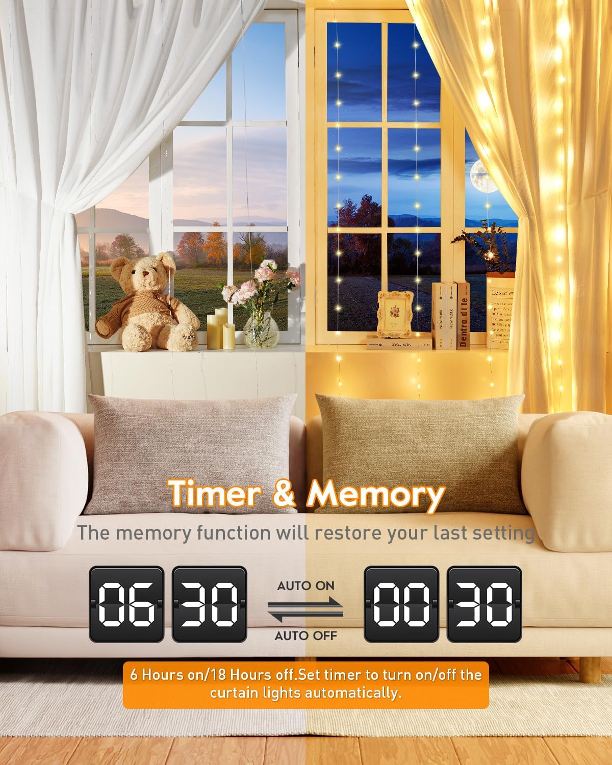 built-in memory function and programmable timer via app or remote