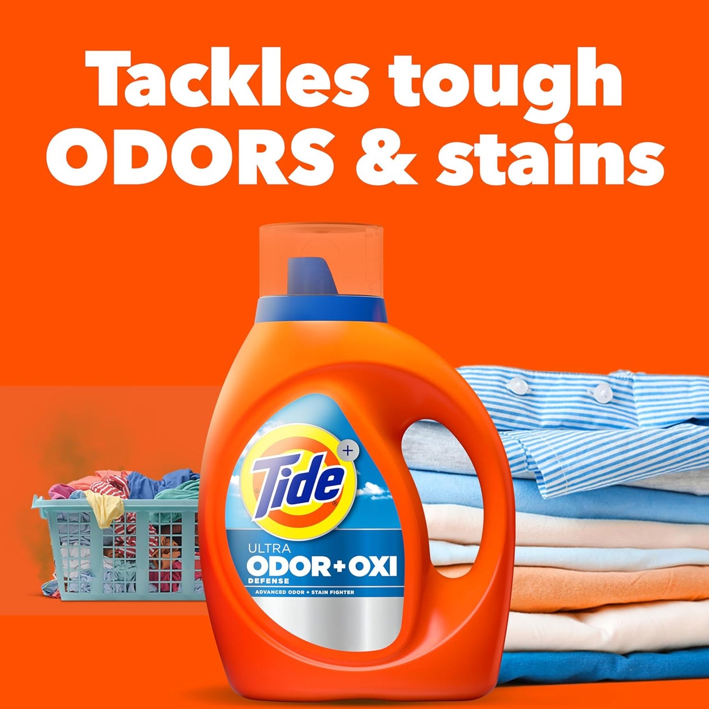 built-in oxi stain-fighting technology for one-wash stain removal