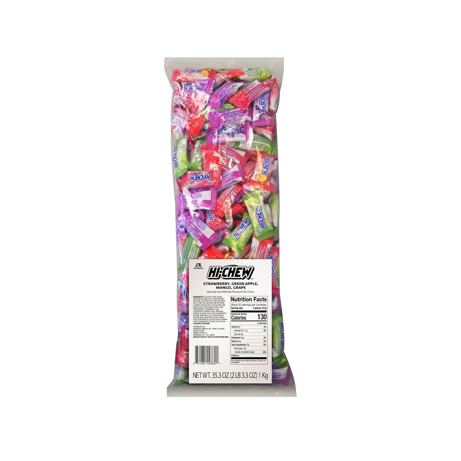 bulk 2lb bag containing 185+ individually wrapped candy sticks