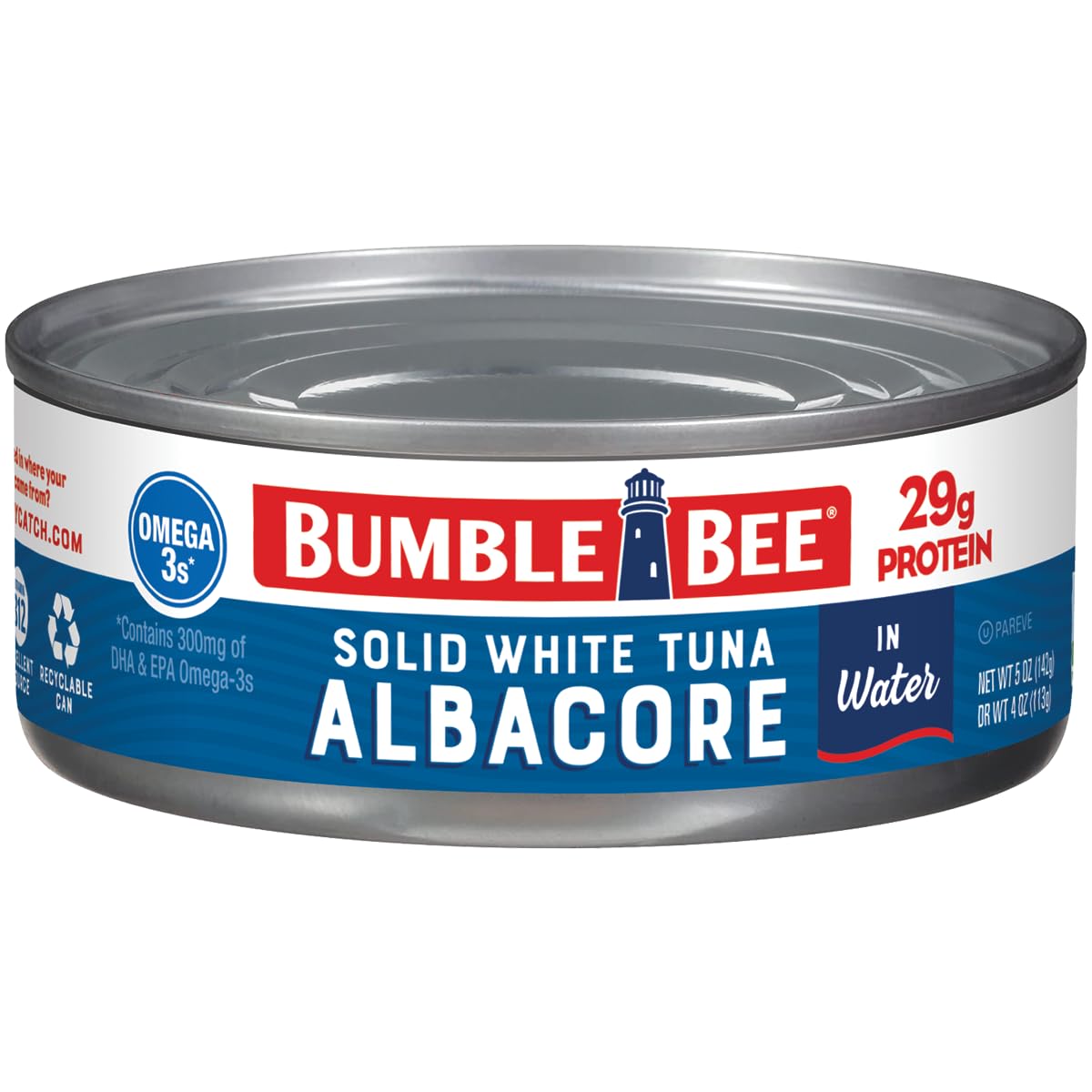 Bumble Bee Wild Caught Albacore Tuna in Water – Heart and Brain Health Lunch Protein, Omega-3 Rich Cans