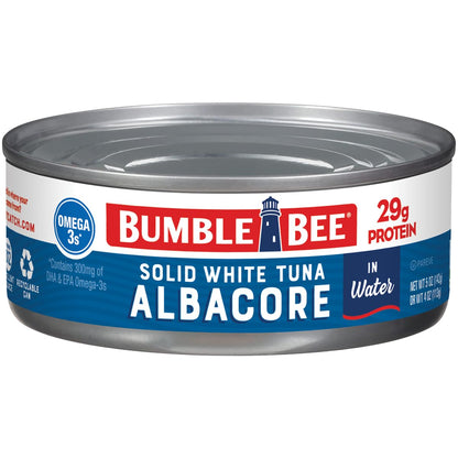 Bumble Bee Wild Caught Albacore Tuna in Water – Heart and Brain Health Lunch Protein, Omega-3 Rich Cans