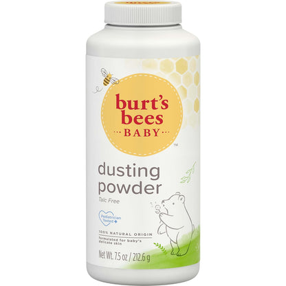 Burt's Bees Baby Dusting Powder, Gentle After-Bath Skin Care Ritual for Babies, Natural Cornstarch Formula, 7.5 oz