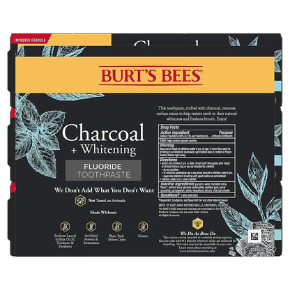 Burt's Bees Charcoal Toothpaste 3-Pack – Mindful Natural Oral Care for Home Bathrooms