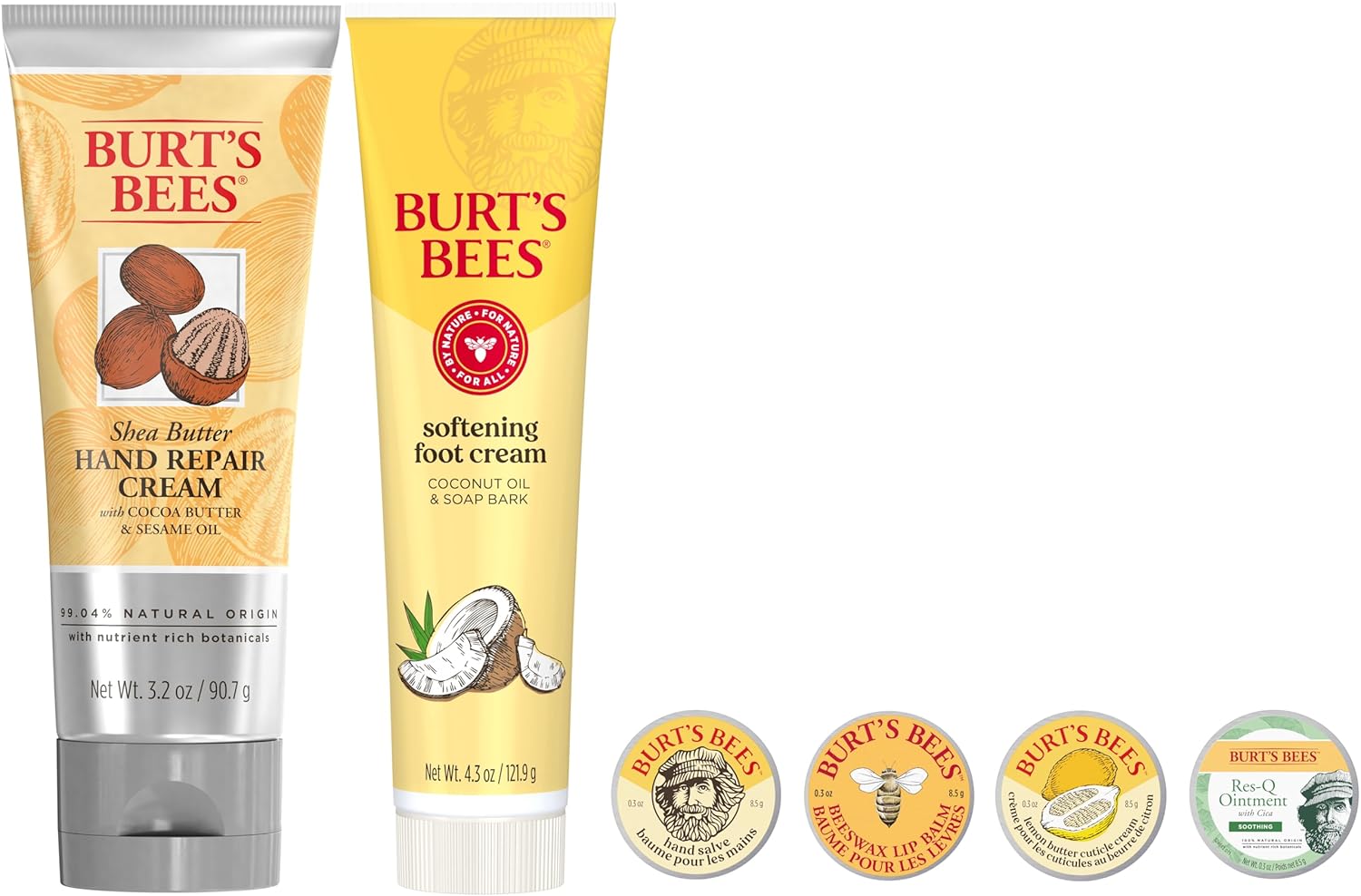 Burt's Bees Classics Set – Nightly Self-Care Ritual for Women, Hand Salve and Lip Balm Routine in a Calming Bedroom Tin