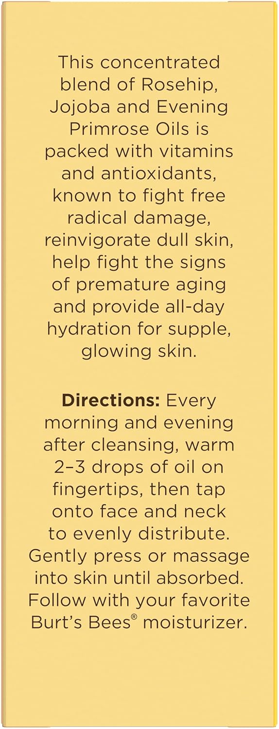 Burt's Bees Gua Sha Face Oil with Rosehip – Nightly Anti-Aging Facial Massage Ritual for Women 40+
