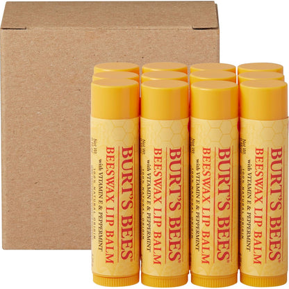 Burt's Bees Lip Balm 12-Pack – Thoughtful Birthday Gift for Women and Mom, Stocking Stuffer and Party Favor
