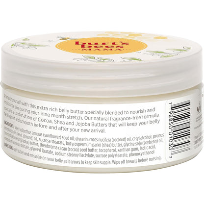 Burt's Bees Mama Belly Butter – Family Friendly Pregnancy Skin Care for the Nursery Routine, 6.5 oz Tub