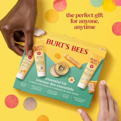 Burt's Bees Mother's Day Gift Set – Curated 5-Piece Skincare Kit for Mom, Ready-to-Give Travel Essentials