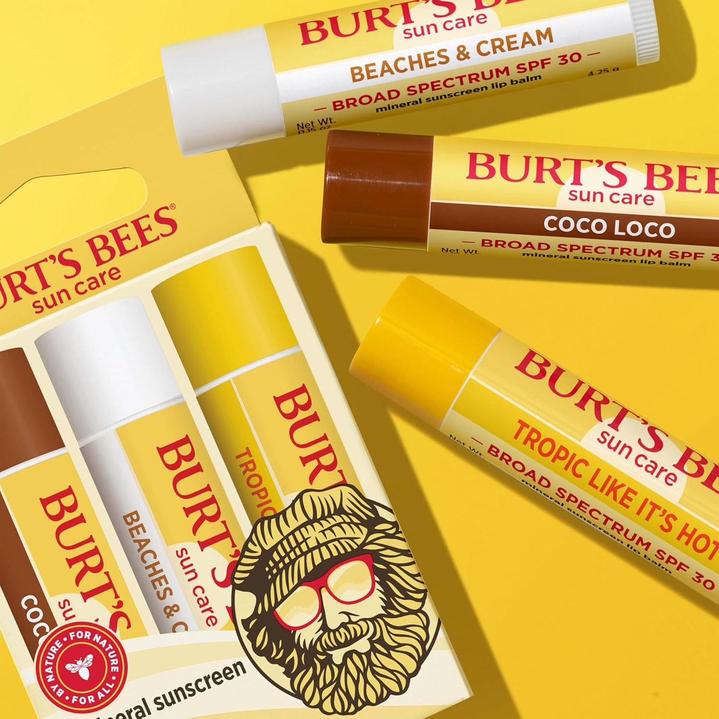 Burt's Bees Natural SPF 30 Lip Balm – Clean Beauty Lip Care for Daily Vanity and Makeup Bag Routines