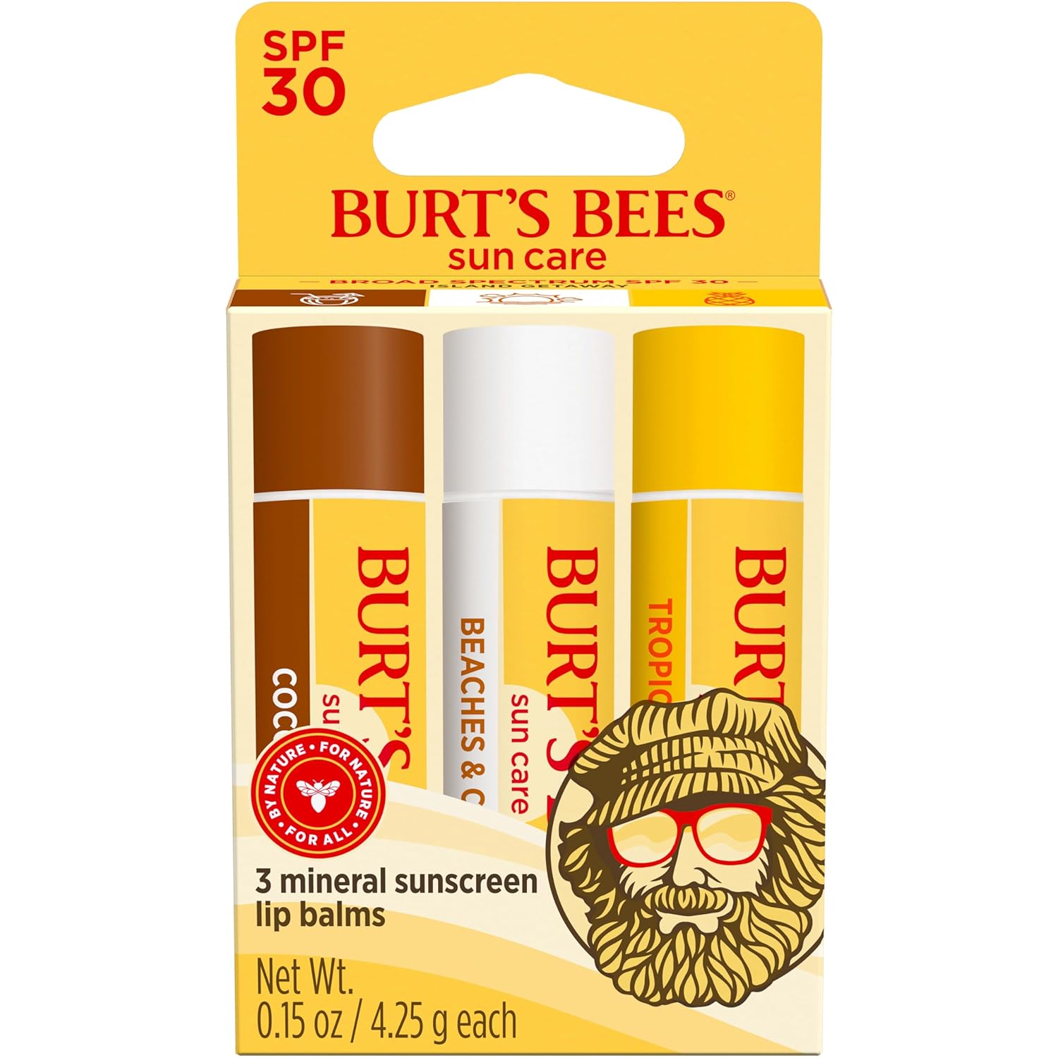 Burt's Bees Natural SPF 30 Lip Balm – Clean Beauty Lip Care for Daily Vanity and Makeup Bag Routines