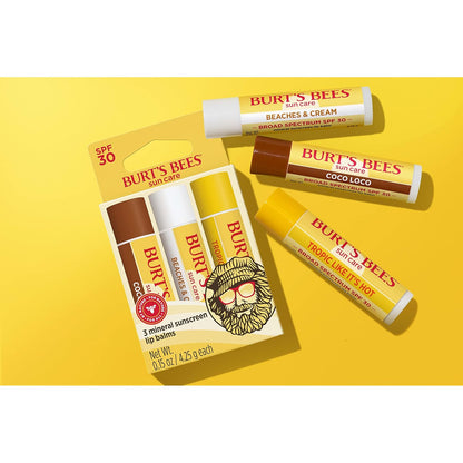 Burt's Bees Natural SPF 30 Lip Balm – Clean Beauty Lip Care for Daily Vanity and Makeup Bag Routines