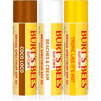 Burt's Bees Natural SPF 30 Lip Balm – Clean Beauty Lip Care for Daily Vanity and Makeup Bag Routines