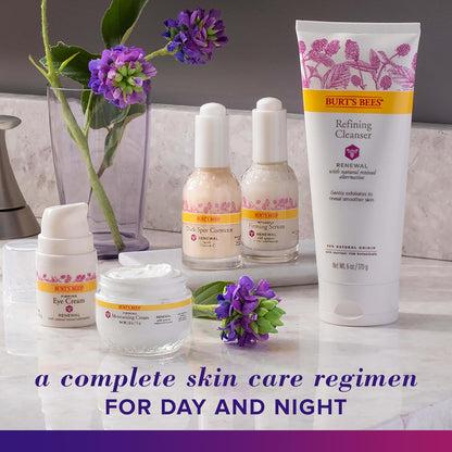 Burt's Bees Renewal Firming Face Cream – Mindful Nighttime Skincare Ritual for Sensitive Skin, Fragrance-Free Night Cream