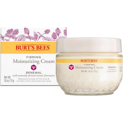 Burt's Bees Renewal Firming Face Cream – Mindful Nighttime Skincare Ritual for Sensitive Skin, Fragrance-Free Night Cream