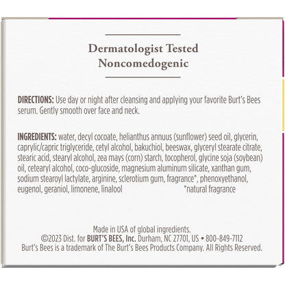 Burt's Bees Renewal Firming Face Cream – Mindful Nighttime Skincare Ritual for Sensitive Skin, Fragrance-Free Night Cream
