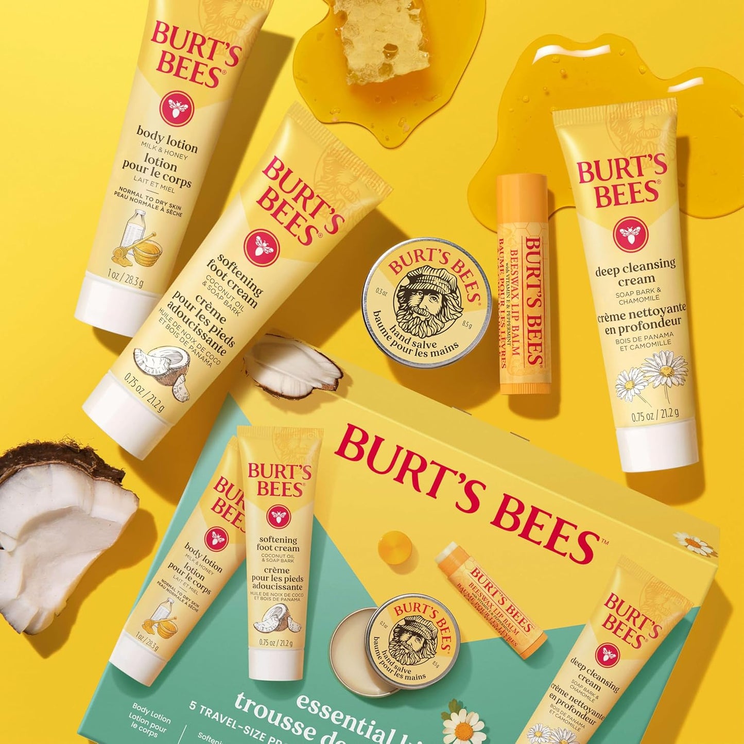 Burt's Bees Self-Care Set – 5-Piece Nightly Skincare Ritual for the Bathroom Counter