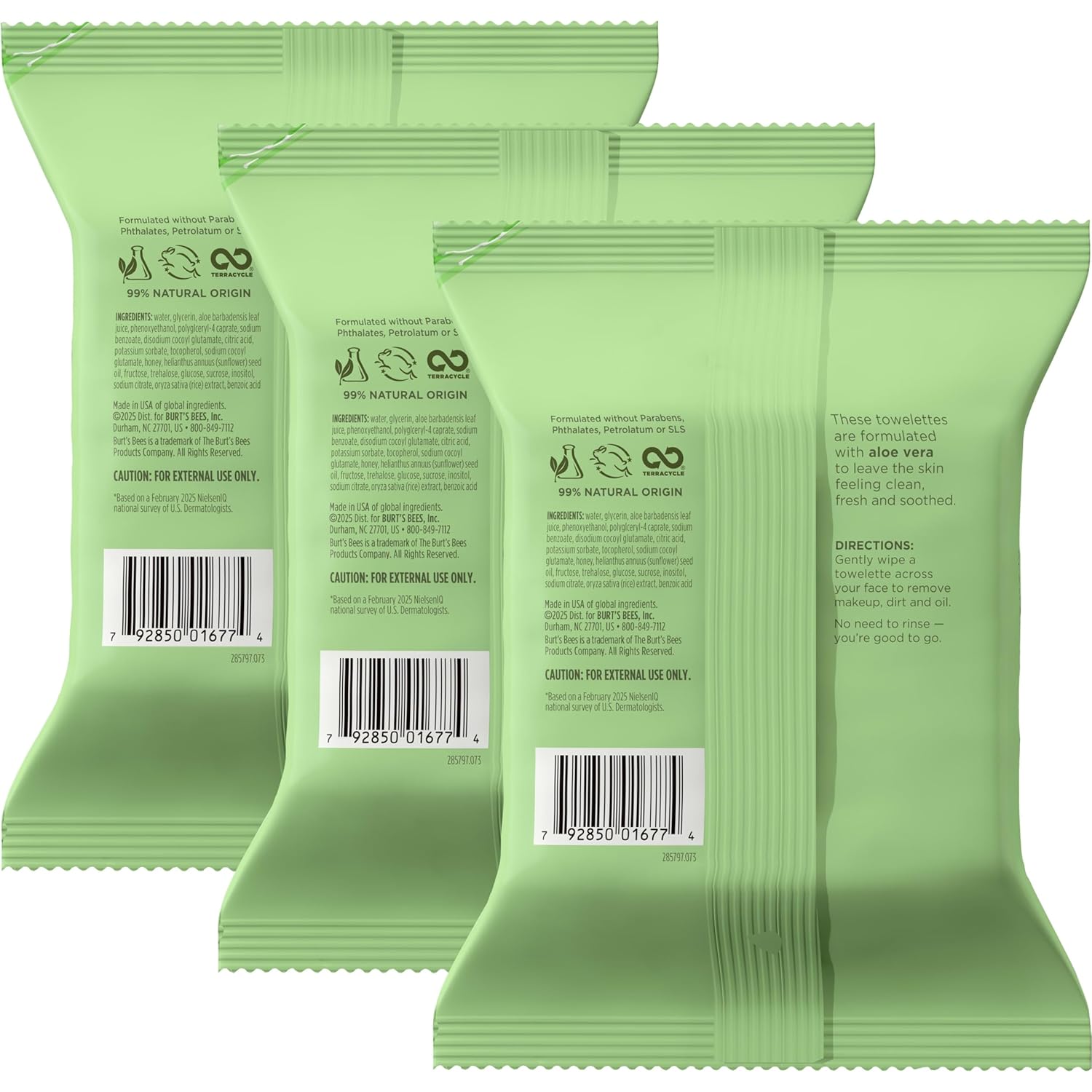 Burt's Bees Sensitive Skin Facial Wipes – Fragrance-Free Aloe Nightly Cleansing Ritual for the Bedside