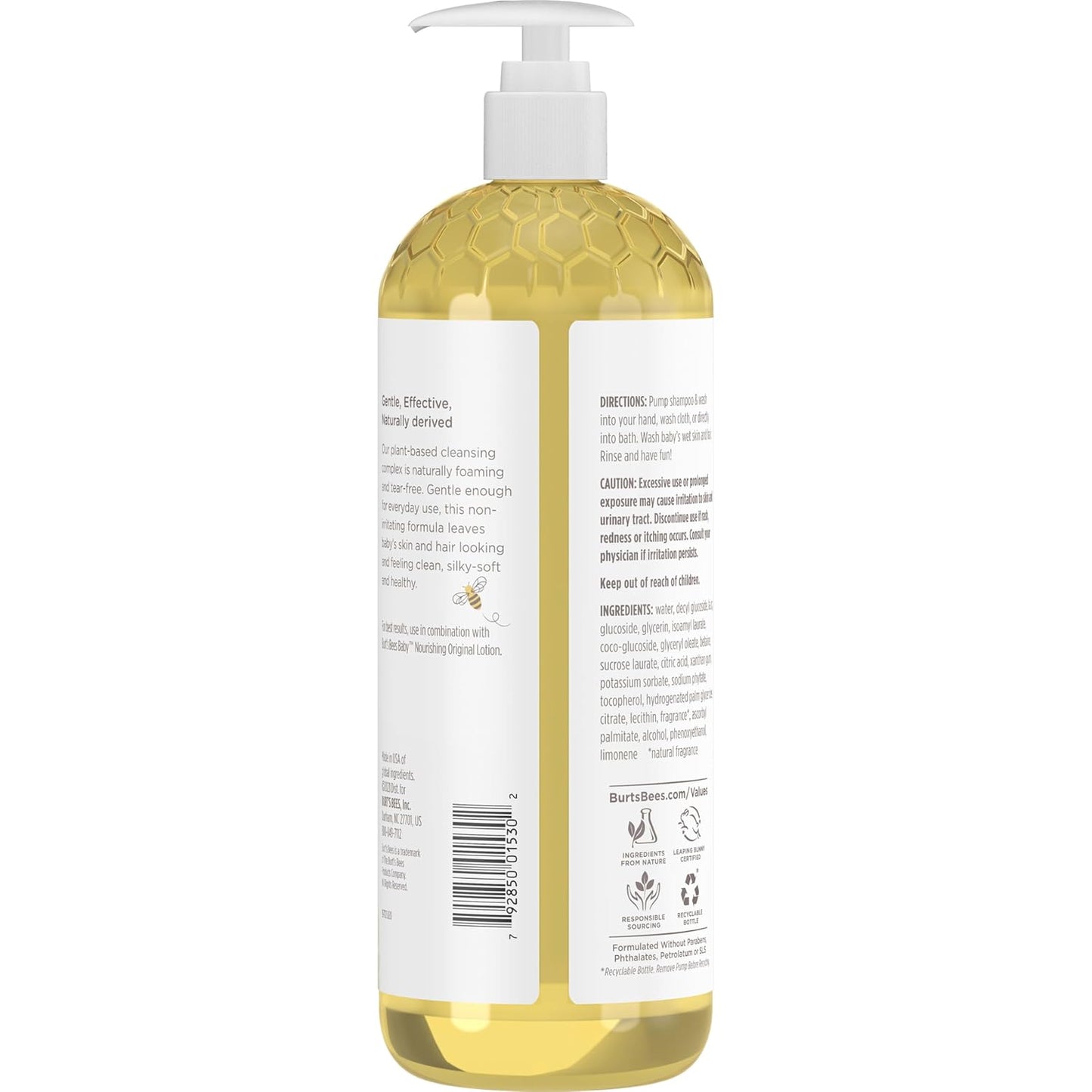 Burt's Bees Tear-Free Baby Wash – Plant-Based Moisturizing Shampoo for Soothing Self-Care, 21 oz