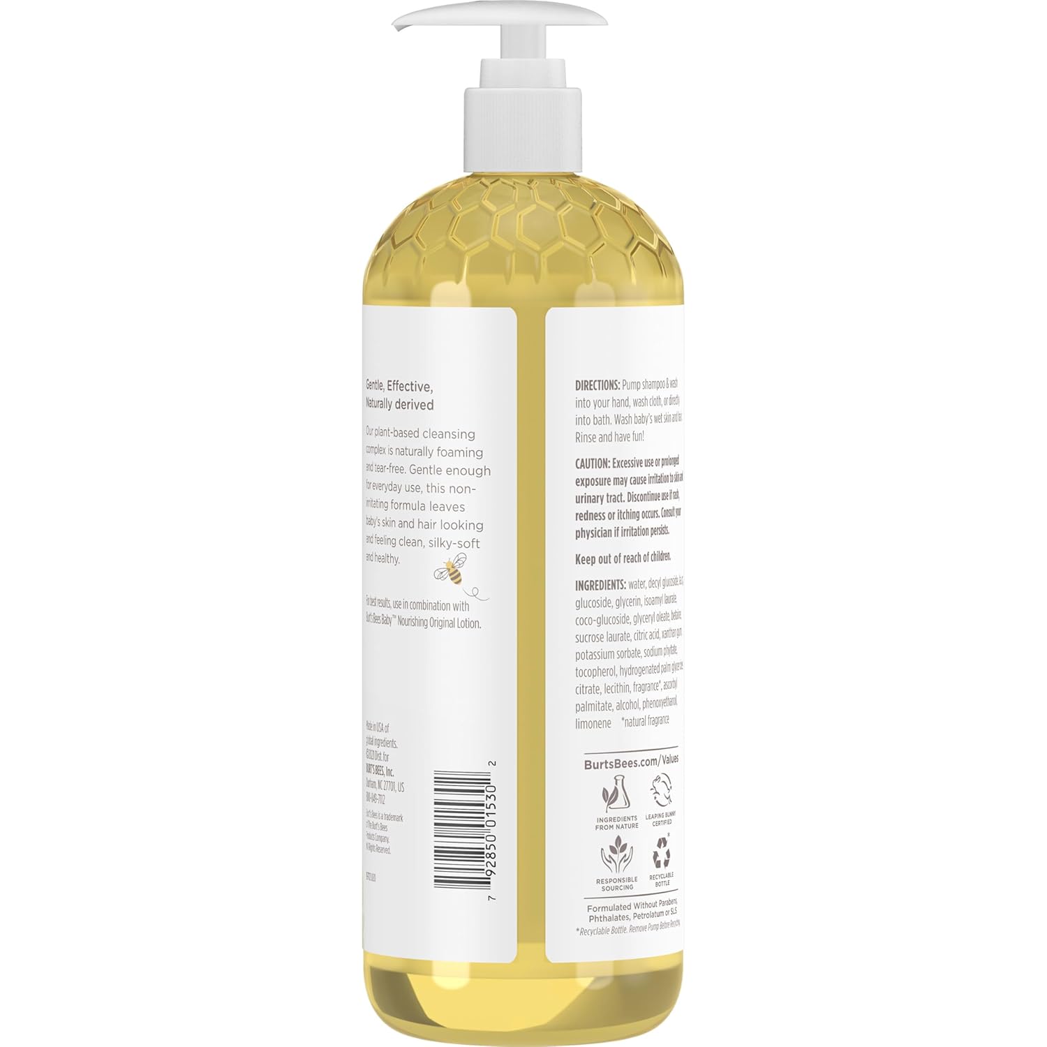 Burt's Bees Tear-Free Baby Wash – Plant-Based Moisturizing Shampoo for Soothing Self-Care, 21 oz
