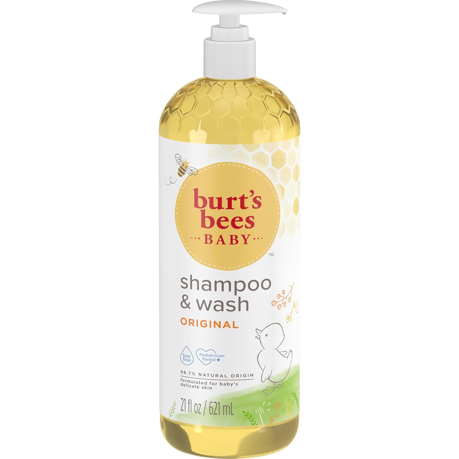 Burt's Bees Tear-Free Baby Wash – Plant-Based Moisturizing Shampoo for Soothing Self-Care, 21 oz