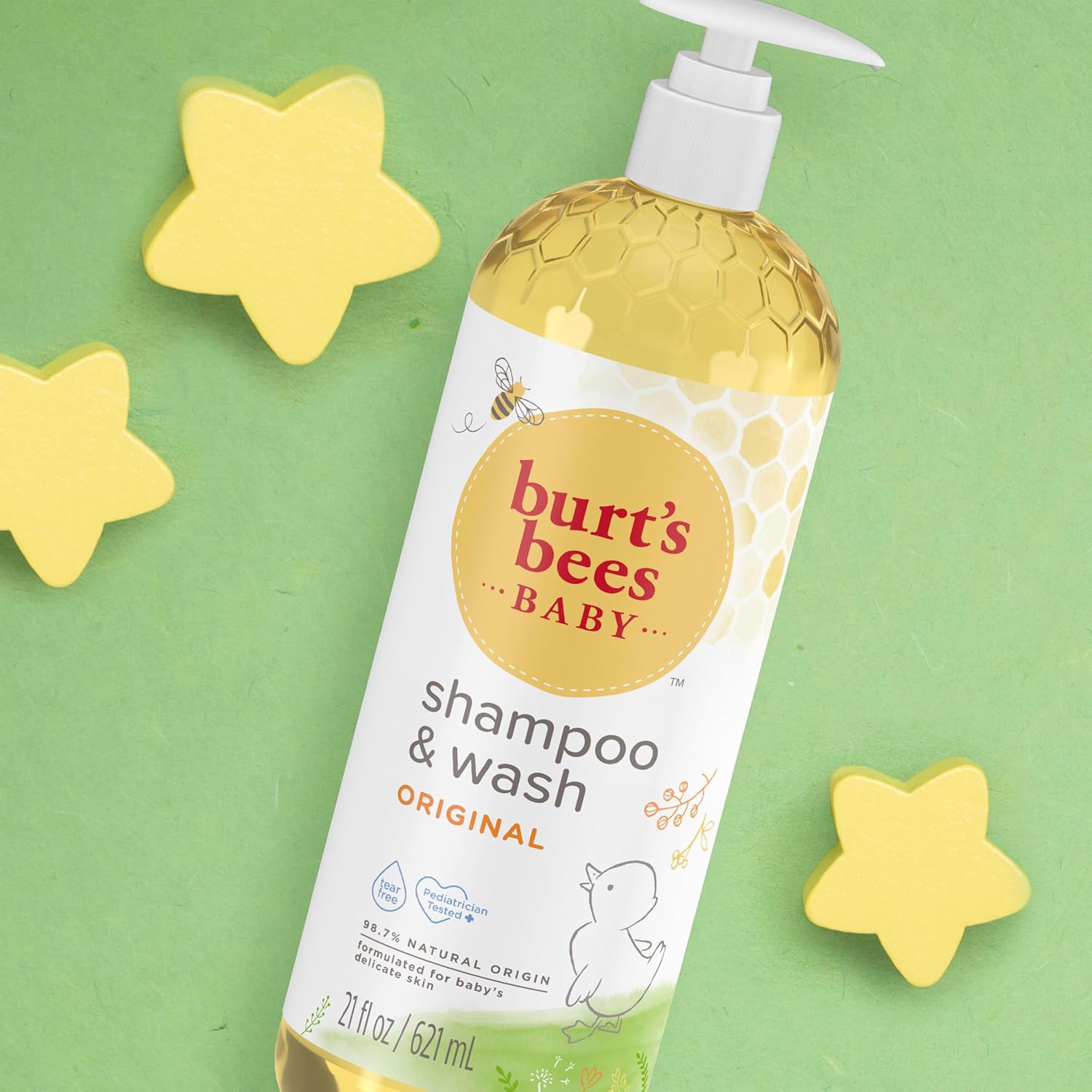 Burt's Bees Tear-Free Baby Wash – Plant-Based Moisturizing Shampoo for Soothing Self-Care, 21 oz