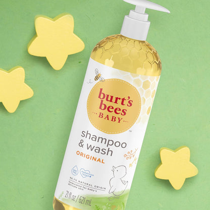 Burt's Bees Tear-Free Baby Wash – Plant-Based Moisturizing Shampoo for Soothing Self-Care, 21 oz