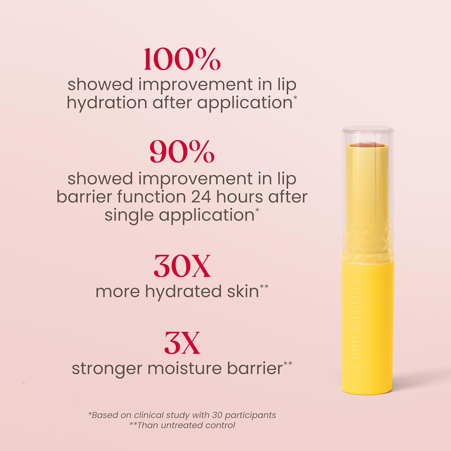 Burt's Bees Tinted Boosted Balm – Clean-Ingredient Lip Balm Free of Parabens and Phthalates, Sensitive-Lip Safe Tint