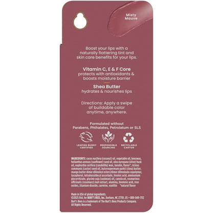 Burt's Bees Tinted Boosted Balm – Clean-Ingredient Lip Balm Free of Parabens and Phthalates, Sensitive-Lip Safe Tint