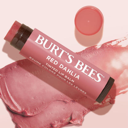 Burt's Bees Tinted Lip Balm – Natural Nightstand Lip Care for Evening Wind-Down Rituals, Shea Butter Moisturizer