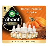Air Wick Plug Refills Harvest Pumpkin & Spice – Relaxing Scent for Yoga and Meditation Room, 5 Pack