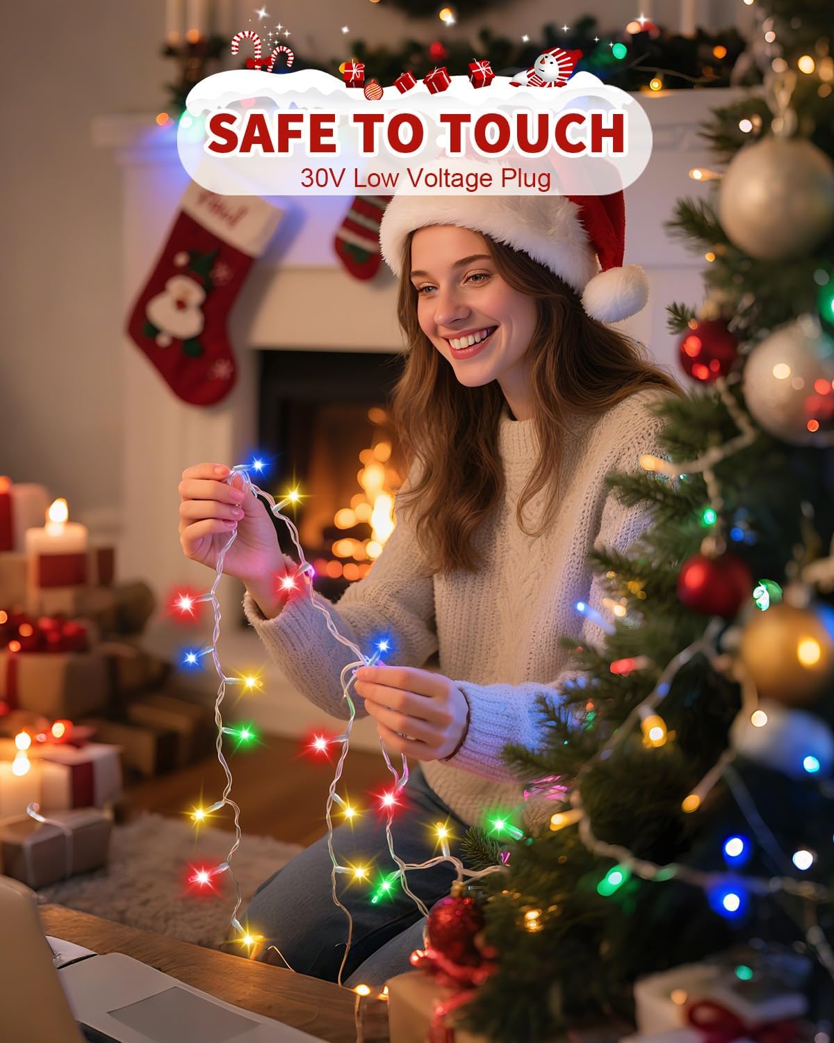 BZBANRN 403ft Cool to Touch LED String Lights, Child and Pet Safe Fairy Lights for Nursery, Playroom, and Kids Bedroom