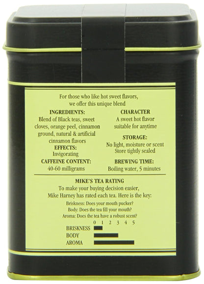 caffeinated, medium-bodied black tea suitable for breakfast or afternoon use