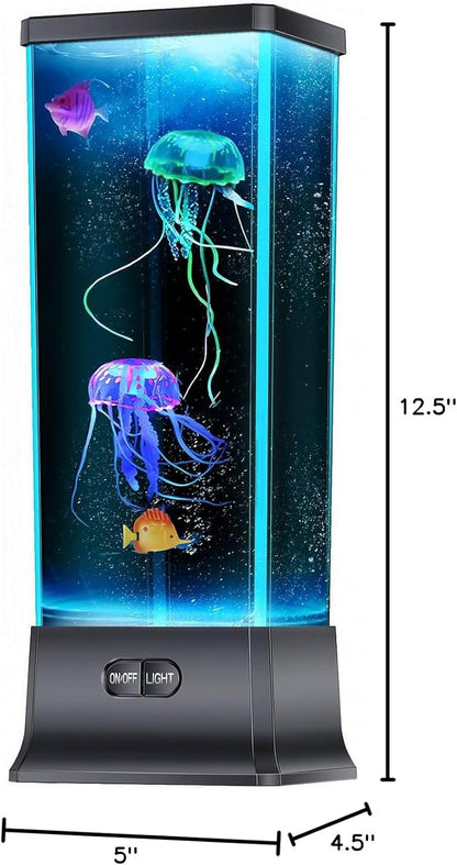 CALOVER Faux Jellyfish Tank – Child-Friendly Nursery Decor, Waterproof and Whisper-Quiet Aquarium Light