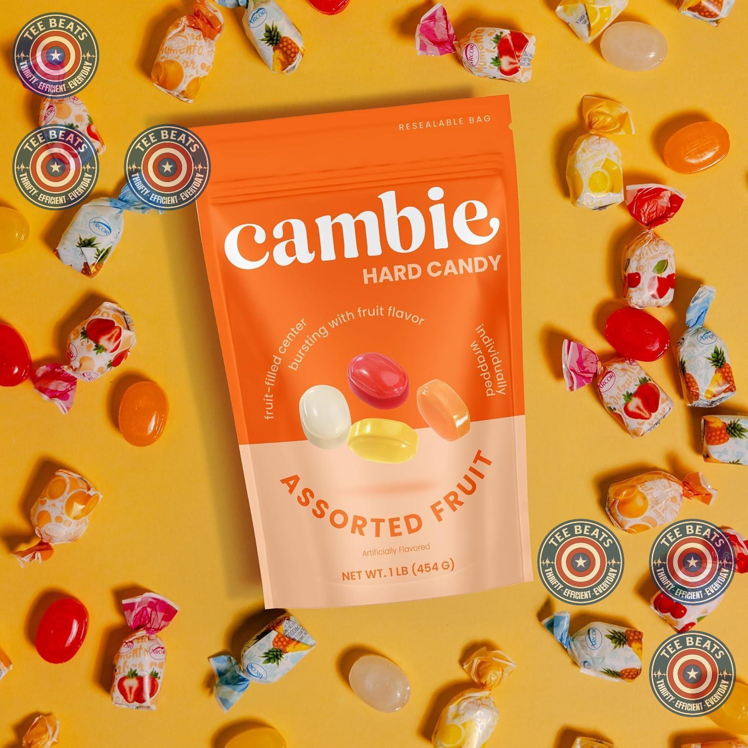Cambie Assorted Fruit Hard Candy Individually Wrapped – Lunchbox Treat for School and Field Trips