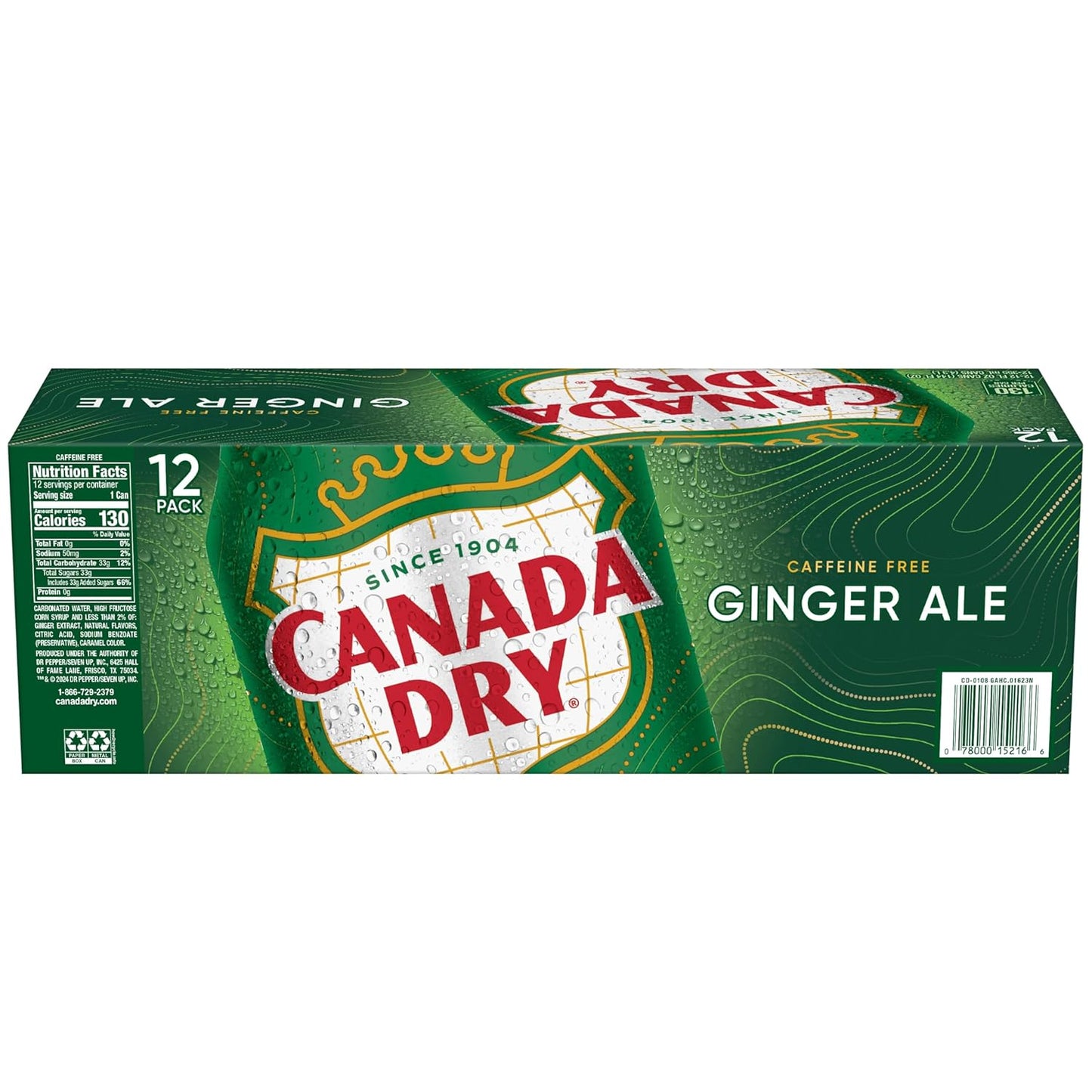 Canada Dry Ginger Ale Soda – Caffeine-Free Calm Drink for Evening Wind-Down, 12 fl oz Cans 12 Pack