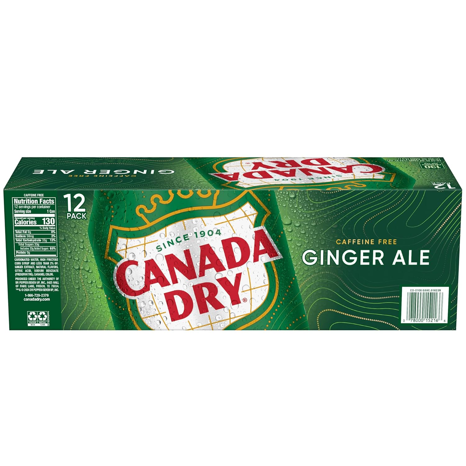 Canada Dry Ginger Ale Soda – Caffeine-Free Calm Drink for Evening Wind-Down, 12 fl oz Cans 12 Pack
