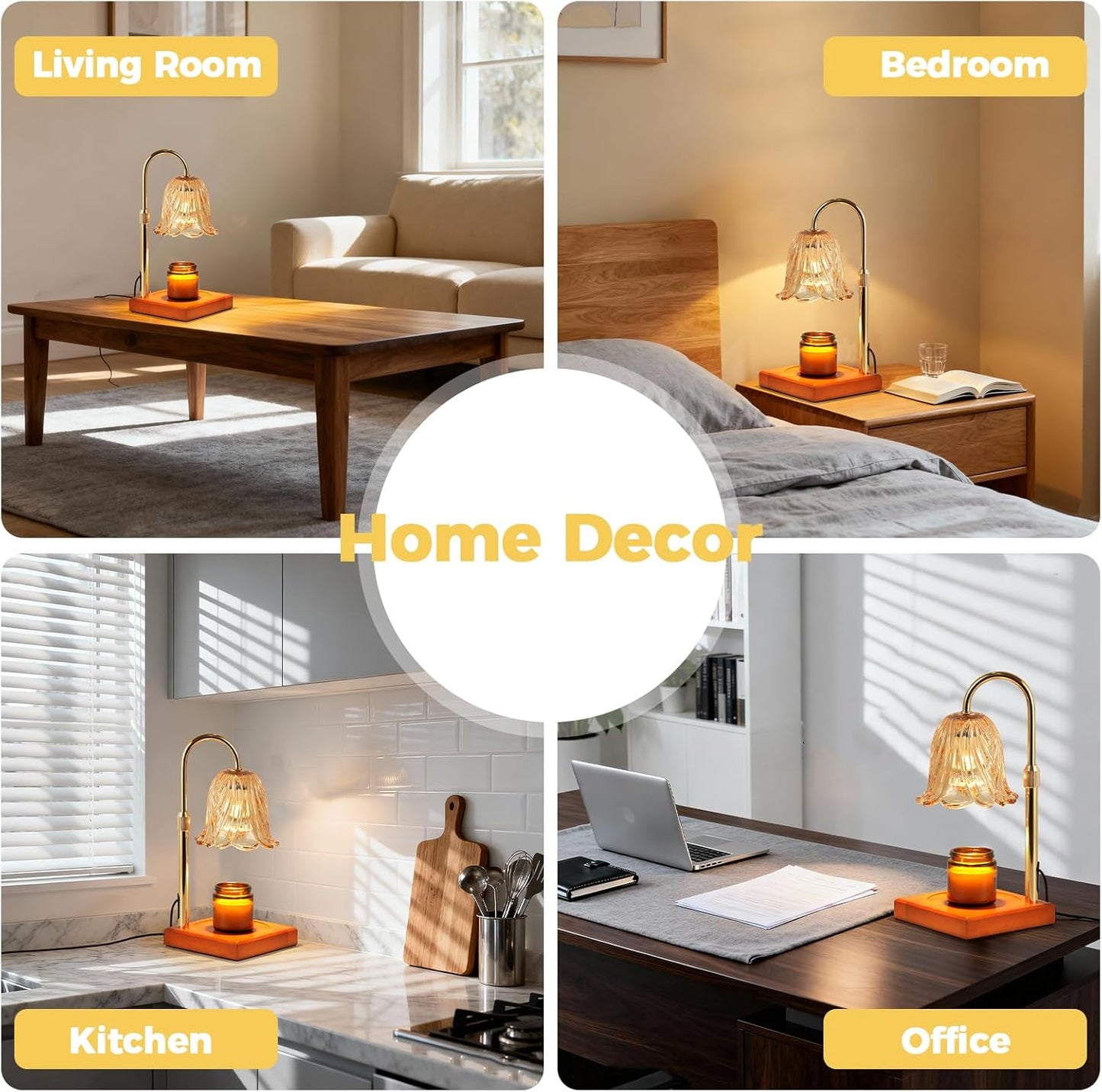 Candle Warmer Lamp – Calming Bath Time Companion, Dimmable Fragrance Warmer with Timer