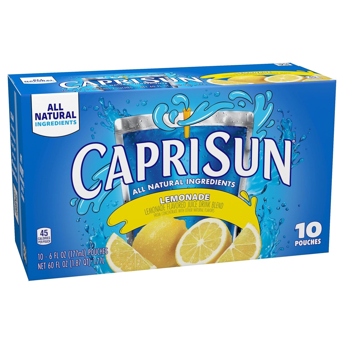 Capri Sun Lemonade Juice Blend – Pack of 10 Pouches for Kids' School Lunchboxes and After-School Snacks, 6 fl oz