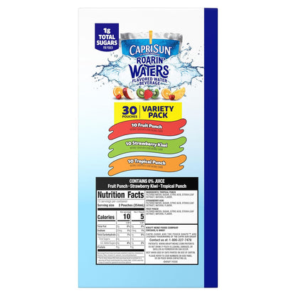 Capri Sun Roarin' Waters Variety Pack – Hydration for School Lunchboxes and After-School Snack Time, 30 ct Box