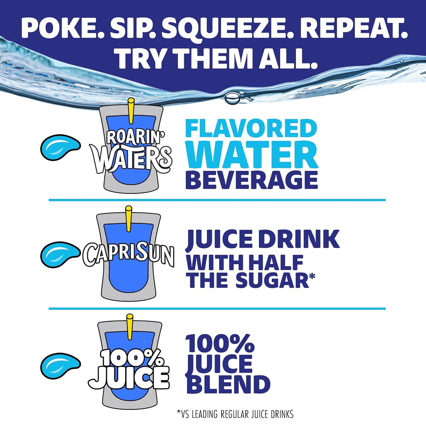 Capri Sun Roarin' Waters Variety Pack – Hydration for School Lunchboxes and After-School Snack Time, 30 ct Box