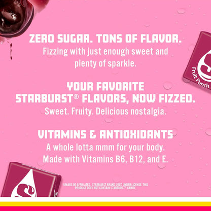 carbonated sparkling water base with bold starburst-inspired flavor profiles