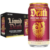 Liquid Death Sparkling Water – Psycho Cider Apple Cinnamon, Caffeine-Free Wellness Soda Swap for Mindful Afternoons, 12 Fl Oz (Pack of 12)
