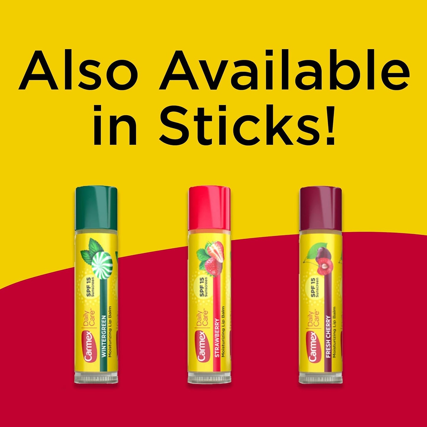 Carmex Daily Care Lip Balm – Hiking and Beach SPF 15 Moisturizer, Water-Resistant 3-Flavor Pack