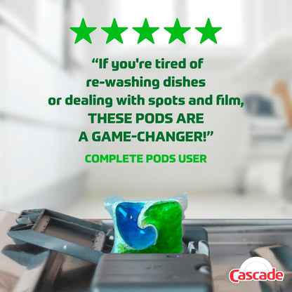 Cascade Complete ActionPacs – Travel and Outdoor Entertaining Cleanup, Dishwasher Detergent for Patio Hosting