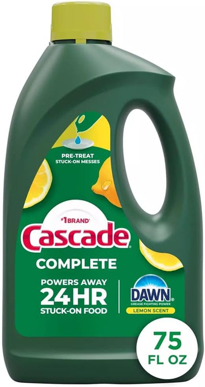 Cascade Complete Dishwasher Gel – Home Office Refresh, No Pre-Wash Grease Cutting