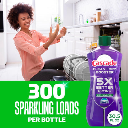 Cascade Dishwasher Rinse Aid – Weekly Kitchen Reset for Busy Professionals, 5X Drying Power