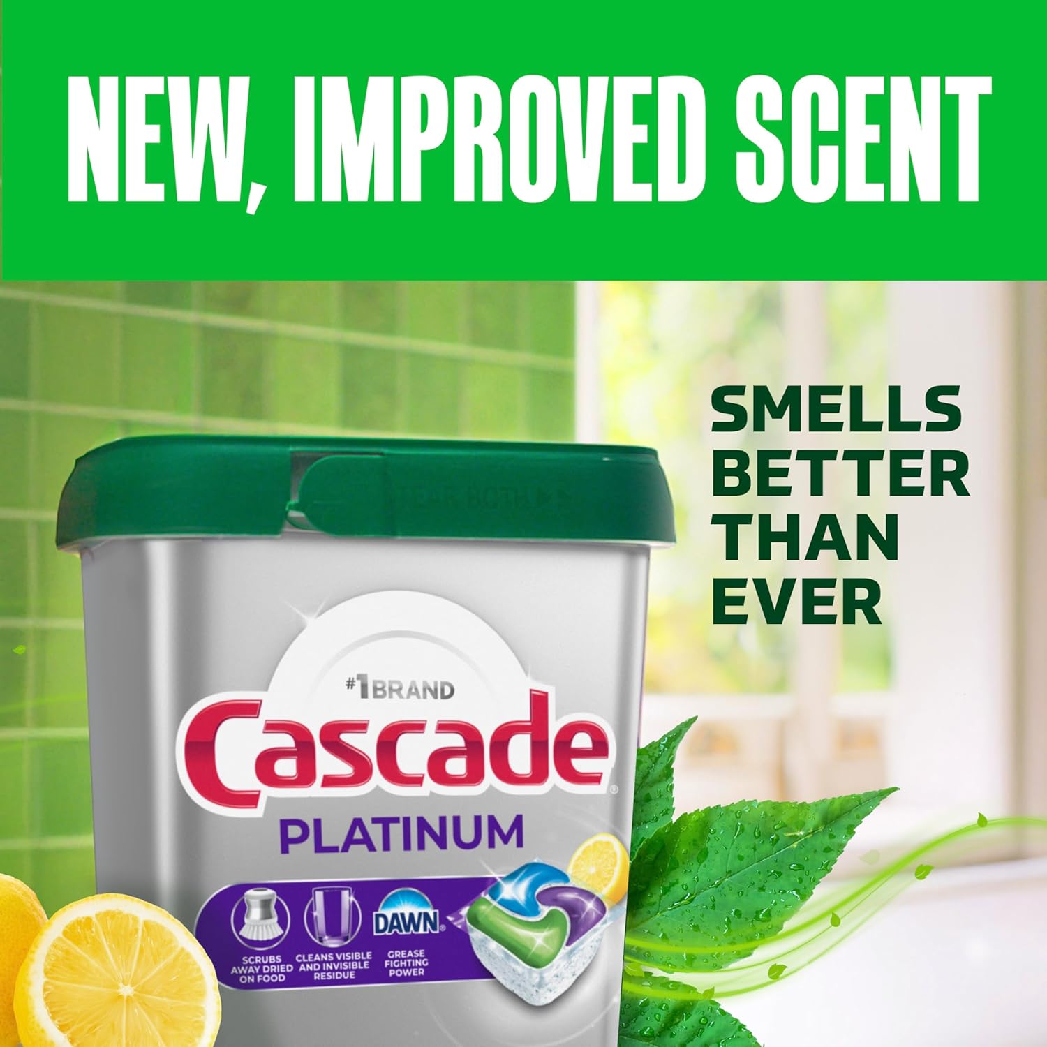 Cascade Platinum ActionPac Dish Detergent – Open-Plan Kitchen Cleanup, No Pre-Wash Routine