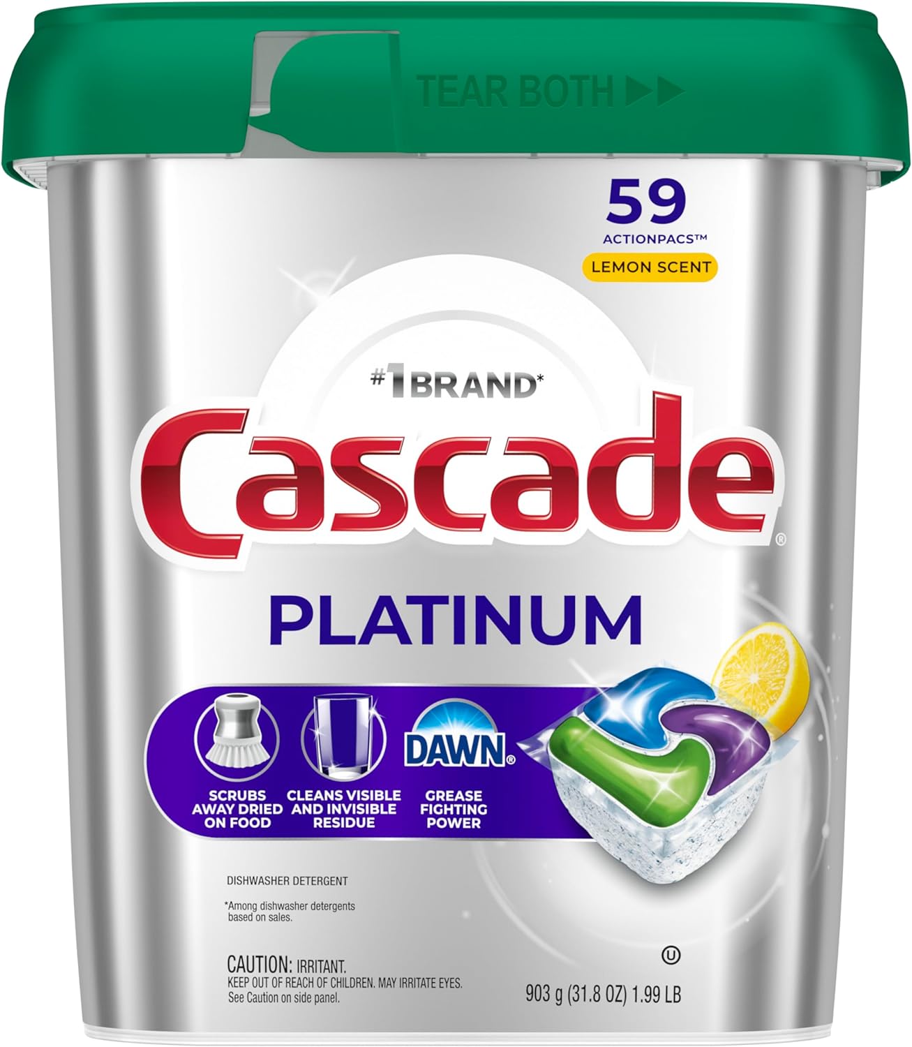 Cascade Platinum ActionPac Dish Detergent – Open-Plan Kitchen Cleanup, No Pre-Wash Routine
