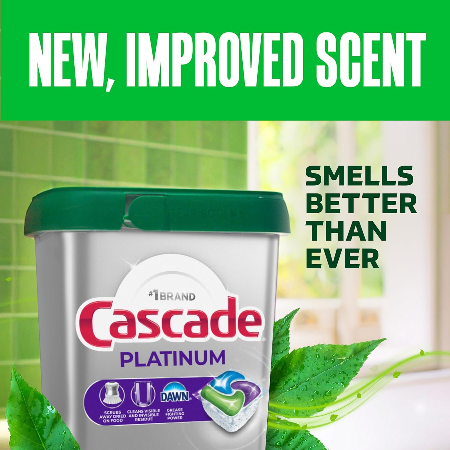 Cascade Platinum Dishwasher Pods, Dish Detergent Soap for Streamlined Home Office Routines, Fresh Scent 71 count