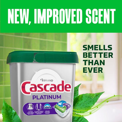 Cascade Platinum Dishwasher Pods, Dishwasher Detergent for Post-Backyard Dinner Party Cleanup, Fresh 71 count